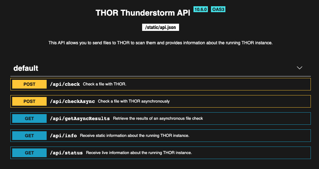 Thunderstorm API documentation