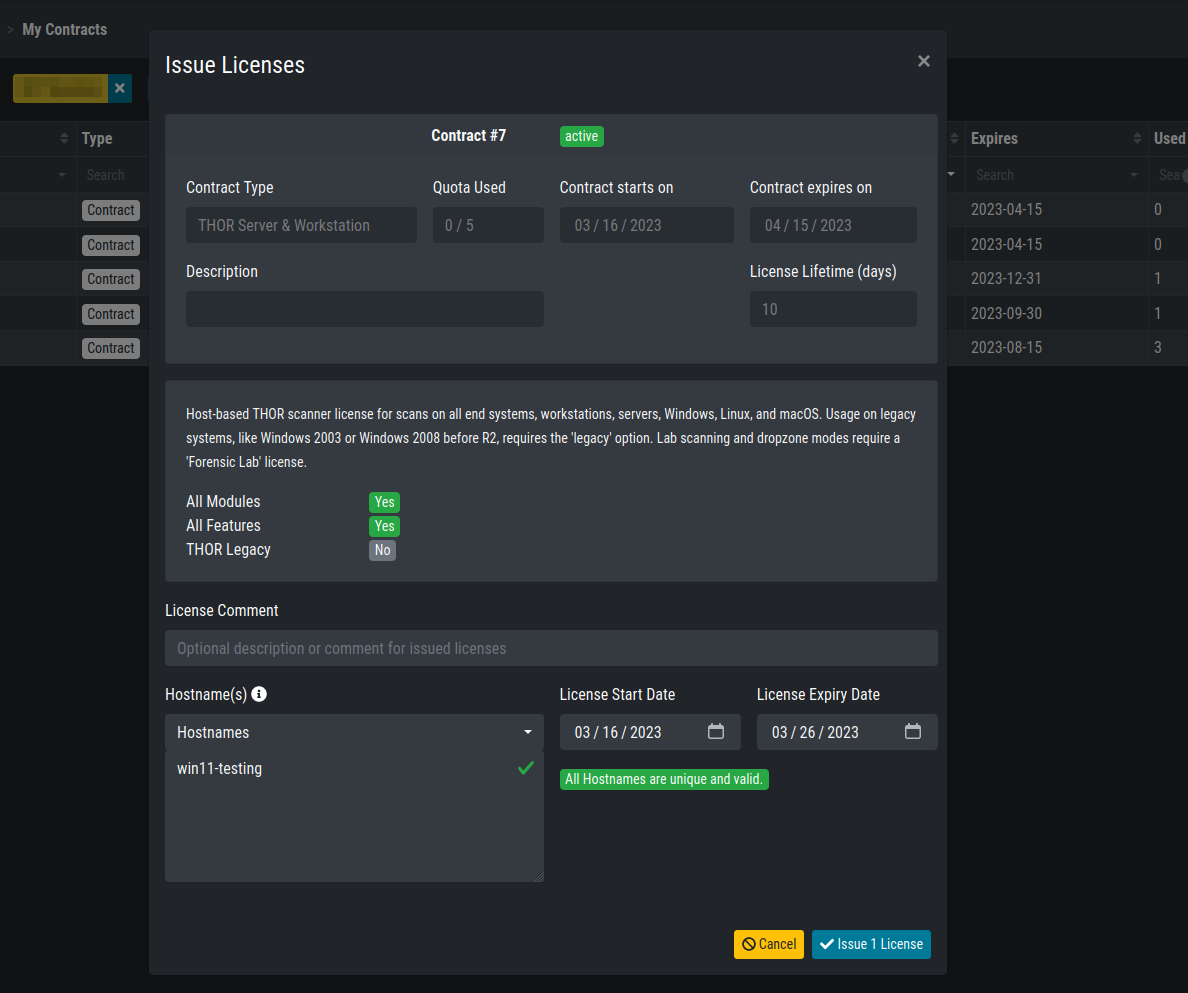 Generate a License in the Portal