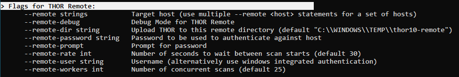 THOR Remote Usage