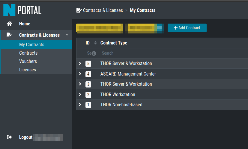 Contracts IDs in Customer Portal